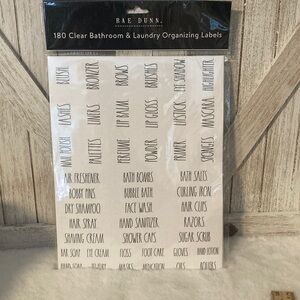 Rae Dunn 180 Clear Bathroom & Laundry Organizing Labels
